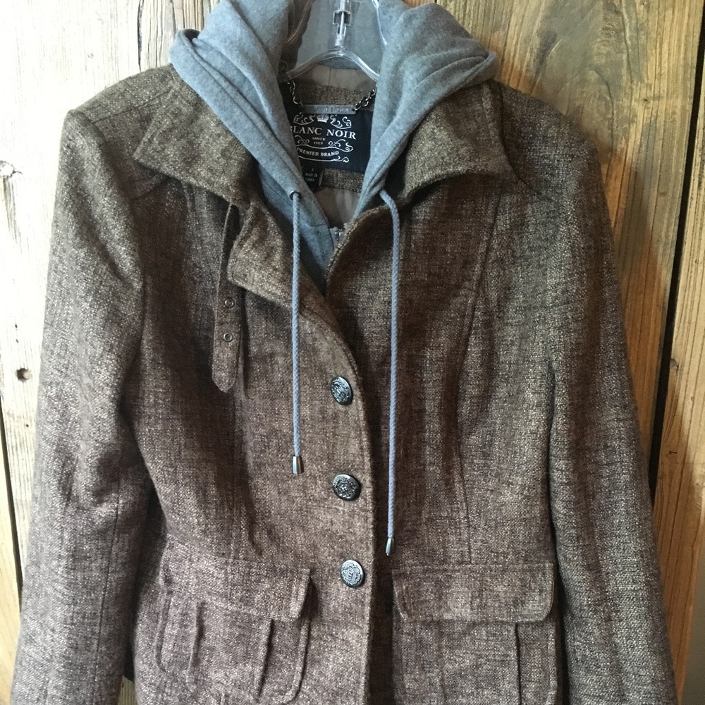 BLANC NOIR Tweed Jacket w Hood